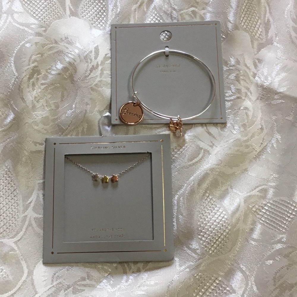 triple star necklace/grandma charm bracelet